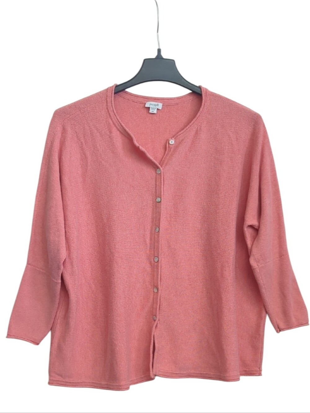 Pure J Jill Sweater SZ S Small Coral Pink Cardigan Button